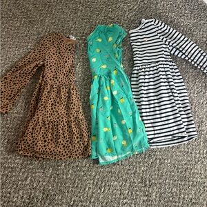 EUC set of three 5t dresses and 4Tlong sleeve tunic
